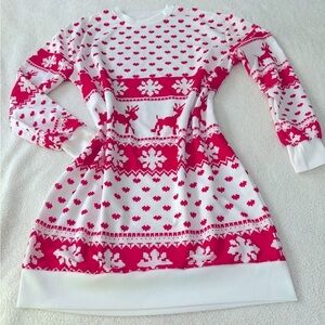 Amazon NEW Holiday/Christmas sweater/dress XL reindeer snow flakes loose fit